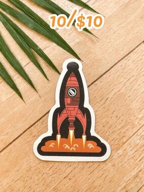Retro Rocket Ship Sticker – Vintage Space Launch Vinyl Decal | Classic Space